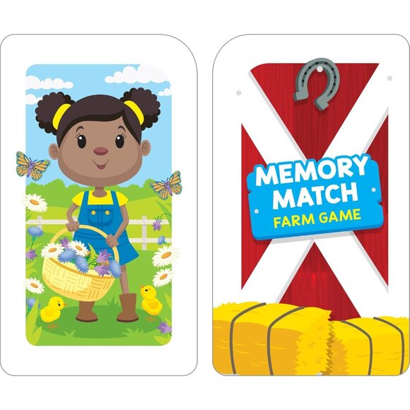 School Zone Memory Match Farm Game  Ages 3+ Animals Reading Counting Matching - Picture 5 of 10